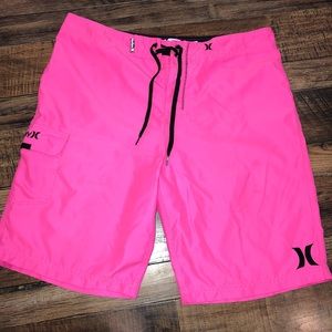 Hot pink Hurley Swim trunks